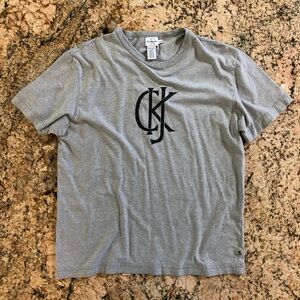 Calvin Klein Jeans CK Logo Gray Short Sleeve Tee Excellent Condition Vintage CKJ